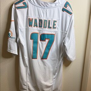 Nike Miami Dolphins Ryan Waddle #17 White Teal Orange Jersey